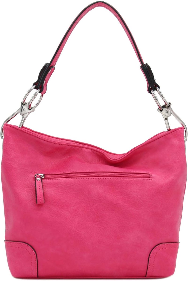 Alyssa Hobo Shoulder Bag with Big Snap Hook Hardware - Image 5